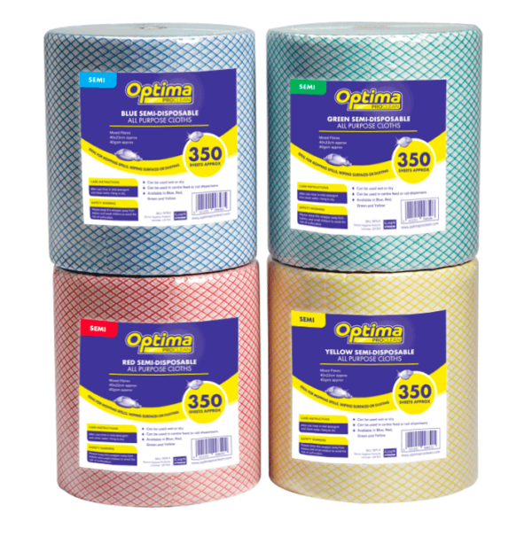 Optima Semi L/W All Purpose Cloth Roll 22x40cm (350sht)