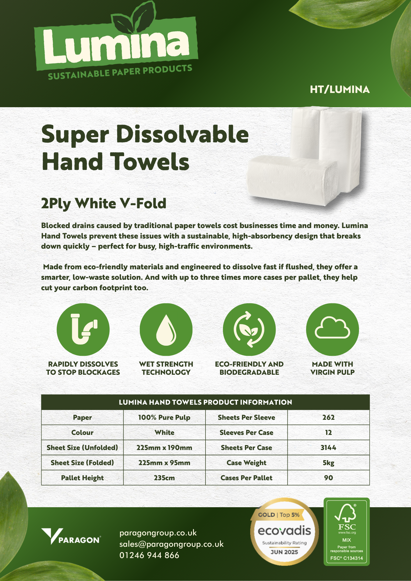 Dissolvable V-Fold Hand Towels