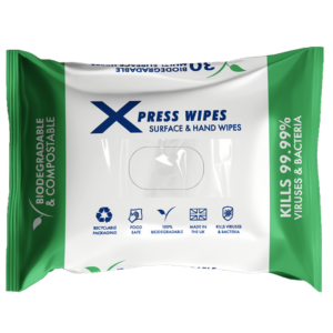 Xpress Wipes - Biodegradable hand and surface sanitising wipes