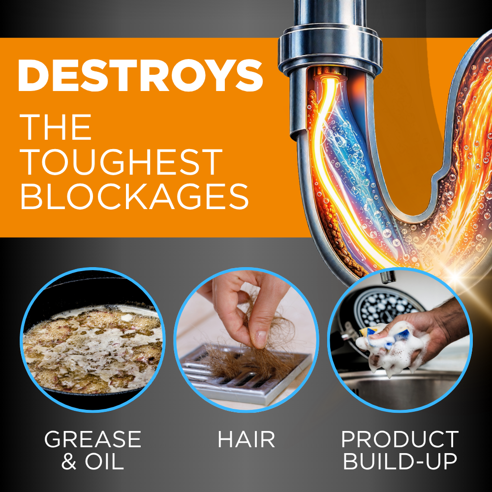 Block Buster Pro - Caustic Drain Cleaner & Unblocker
