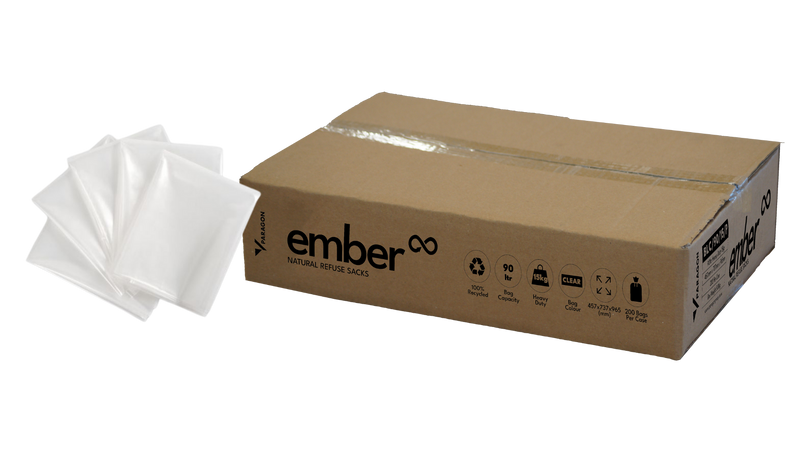 Ember 90ltr Heavy-Duty Clear Refuse Sack 15kg
