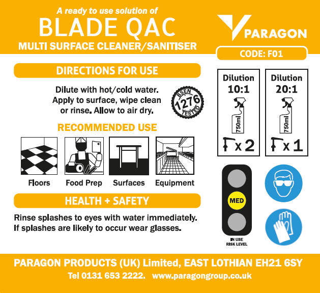 Label - Blade QAC 750ml - General Spray