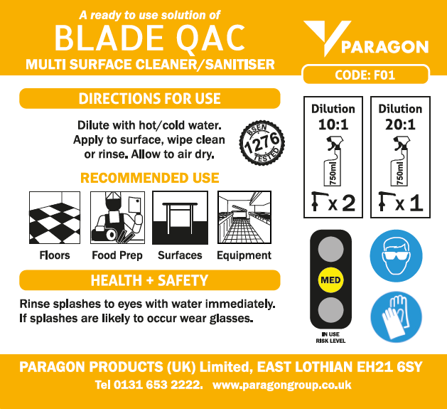 Blade Labels Label - Blade QAC 750ml - General Spray