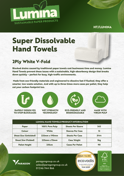 Dissolvable V-Fold Hand Towels