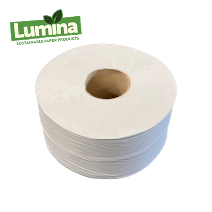 Lumina Super Dissolvable Mini Jumbo Toilet Tissue – Flushable Washroom Rolls (12 Pack)