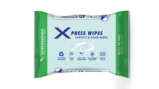 Xpress Wipes - Biodegradable hand and surface sanitising wipes