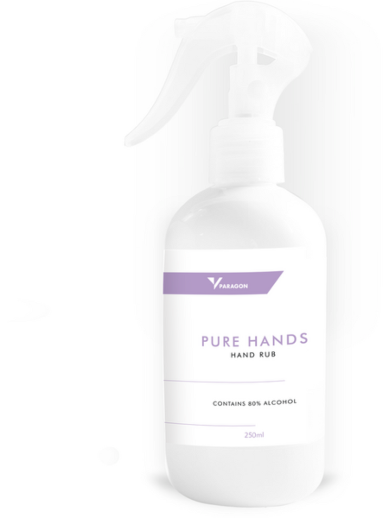Pure Hands 250ml Pump - 80% Alcohol Hand Rub